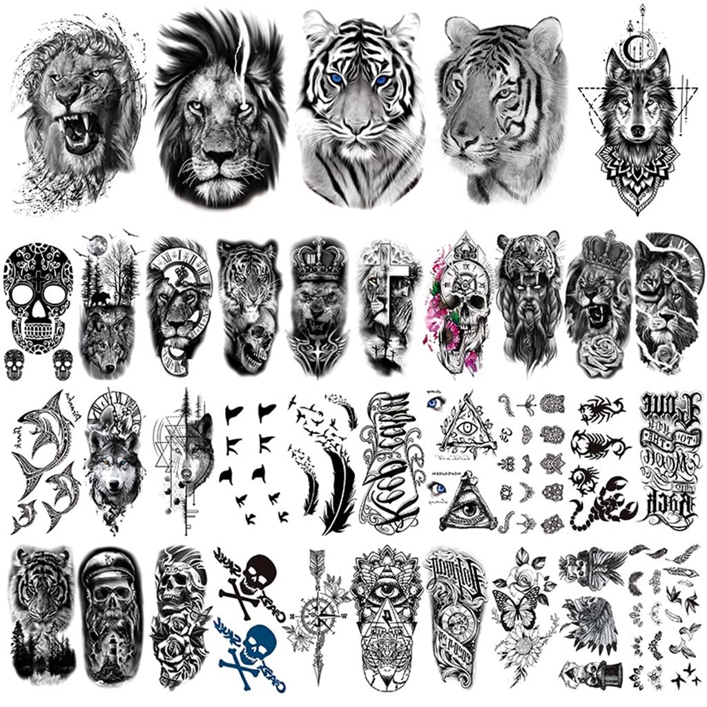 MAYCREATE 35 Sheets Black Tatto Sticker Beast Temporary Tattoos Stickers on Arm Large Tattoo Stickers Assorted Tatto Sticker for Men Body Art Tattoos Art Waterproof Temporary Tattoos Stickers MAYCREATE 35 Sheets Black Tatto Sticker Beast Temporary Tattoos Stickers on Arm Large Tattoo Stickers Assorted Tatto Sticker for Men Body Art Tattoos Art Waterproof Temporary Tattoos Stickers